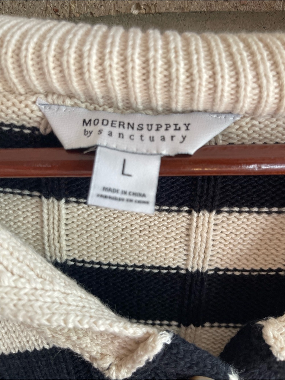 Striped Button-Front Cardigan - Picture 3 of 8